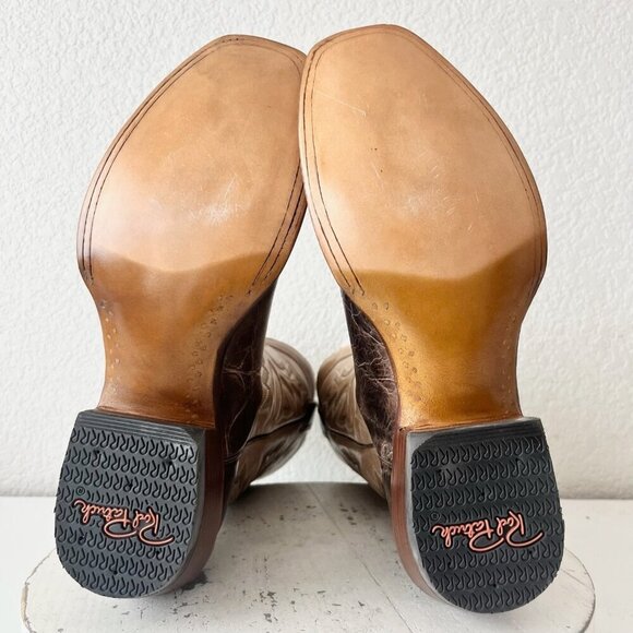 Rod Patrick Mens Cowboy Boots 9.5AA Antique Mocha Bison Brown Western Blunt Toe - Picture 8 of 12